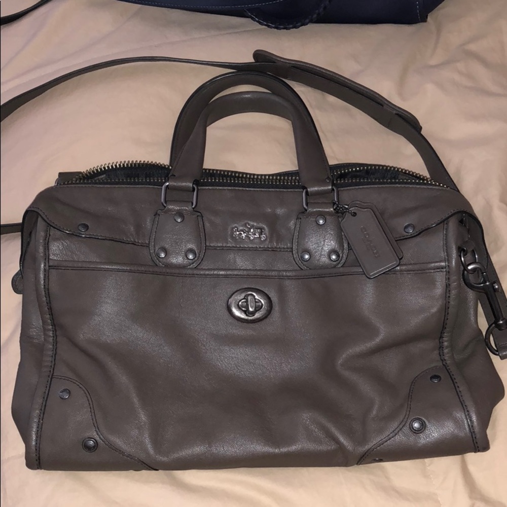 Large, grey-brown Coach Purse